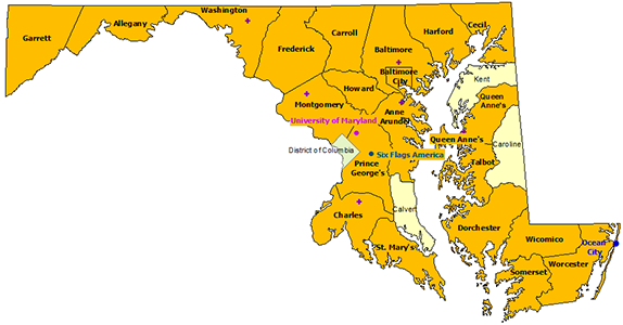 map of Maryland